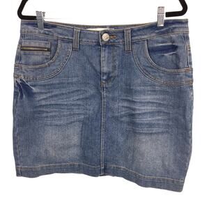 Blue Epic Y2K 90s Retro Style Vintage Americana Chic Cowgirl Denim Skirt Size 12